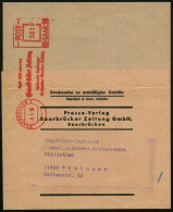 Saarbrücken 1956 (6.5.) AFS Postalia "POST SAAR" 003 F.: SAARBRÜCKEN 2/..Saarbrücker Zeitung Auf Zeitungs-Streifband Nac - Andere