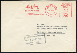 (1) BERLIN SO 36/ Meister/ BÜROMASCHINEN/ Olivetti Generalvertretung 1960 (21.12.) AFS Postalia Auf Orts-Firmen-Bf., Rs, - Other