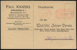 DRESDEN-ALTSTADT/ *1II/ DEUTSCHES REICH 1923 (31.8.) PFS "Achteck" 4000 Mk. Auf Seltener Postwurfsendung "An Den Wohllöb - Autres
