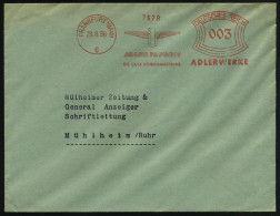 FRANKFURT (MAIN)/ 6/ ADLER FAVORIT/ Die Gute Schreibmaschine.. 1936 (23.6.) AFS Francotyp (Firmen-Logo), Rs. Abs.-Vordru - Other