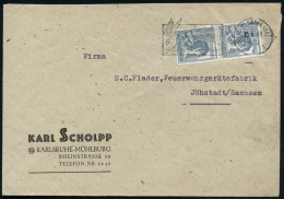 (17a) KARLSRUHE (BADEN)2/ S/ Dt./ Stenographentag 1948 (15.6.) MWSt Teils In Steno (Logo: Geflügelte Feder) Firmen-Bf. ( - Other