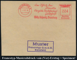 DUISBURG 1/ Der Schutz Der/ Familie/ Die Gute Versicherungs/ Zeitschrift/ Wilh.Schmitz.. 1936 (7.12.) AFS-Musterabdruck  - Autres