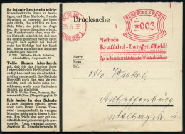 BERLIN-/ SCHÖNEBERG 1/ Methode/ Toussaint-Langenscheidt/ Sprachunterrichtsbriefe - Wörterbücher 1935 (28.6.) AFS Francot - Autres