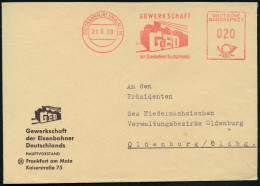 (16) FRANKFURT (MAIN) 16/ GEWERKSCHAFT/ GdED/ Der Eisenbahner Deutschlands 1959 (21.5.) AFS Francotyp = Gewerkschafts-Lo - Treinen