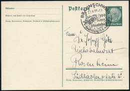 BRAUNSCHWEIG/ A/ 100/ Jahre/ Staatsbahn/ Ausstellung 1938 (20.8.) SSt UB "a" = Histor. Dampflok "Adler" , Klar Gest. Fer - Eisenbahnen