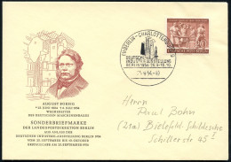 BERLIN 1954 (25.9.) 20 Pf. "100. Todestag A. Borsig", EF (= Beuth-Denkmal) + ET-SSt.: (1) BERLIN-CHARLOTTENBG. 9 (Indust - Trenes