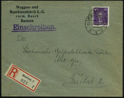 BAUTZEN/ *1e 1927 (Juli) 1K-Brücke Auf 40 Pf. Leibnitz, EF = Mathematiker, Erfinder Der Rechenmaschine , 1K-Stempel + RZ - Trenes