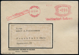 ESSLINGEN/ (NECKAR) 1/ Maschinenfabrik Esslingen 1946 (23.10.) Seltener AFS Francotyp "Bogenrechteck"  U N V E R ä N D E - Treinen