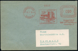 Saarbrücken 1933 (13.12.) Seltener AFS FrancotTyp "Bogenrechteck SAARGEBIET": SAARBRÜCKEN 5/(BURBACH)/ Waggonfabrik/Gebr - Trenes