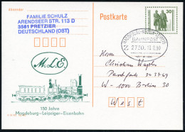 MADGEBURG-KÖTHEN-LEIPZIG/ BAHNPOST/ Z.2730 1890 (18.8.) Nachverwendeter, Alter Bahn-Oval Mit Tilde ,neue VGO-Strecke A.V - Trains