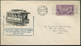 U.S.A. 1936 (26.7.) MaWellenSt.: CLEVELAND, OHIO 3 Klar Auf Jubil.-SU: CLEVELAND FIRST CITY IN THE WORLD TO USE ELECTRIC - Tramways