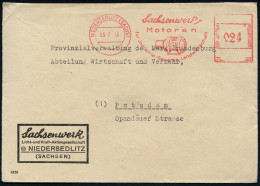 NIEDERSEDLITZ (SACHS)/ Sachsenwerk/ Motoren/ Für Industrie-Gewerbe-Landwirtschaft 1946 (5.7.) Seltener, Aptierter AFS Fr - Other & Unclassified