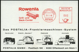 Erbach Odw. /  Offenbach 1980 (20.2.) AFS: VORFÜHRSTEMPEL/POSTALIA/Rowenta/Grill-u./Back-Center (Backgerät) Seltene Post - Electricity