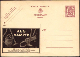 BELGIEN 1938 40 C. Reklame-P ,lila: AEG/VAMPYR/..REMA - P.V.B.A./..BORGERHOUT = AEG-Staubsauger "VAMPYR 200" U. "VAMPYR  - Electricité