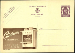 BELGIEN 1948 90 C. Reklame-P, Braunlila: Cuisinez/A LELECTRICITE.. = Elektroherd (mit Braten, Töpfen) Ungebr. (Mi.P 248  - Electricité