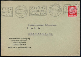 BERLIN-CHARLOTTENBURG 1941 (19.11.) 12 Pf. Hindenbg. , EF Mit Firmenlochung: "W.V.G." = W Irtschaftl. Vereini-gung Deuts - Gas