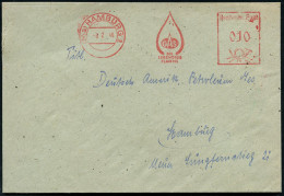 (24a) HAMBURG 1/ GAS/ DIE/ LEBENDIGE/ FLAMME 1949 (8.2.) Dekorativer AFS Francotyp (Gasflamme) Rs. Abs.-Vordruck, (unsic - Gaz