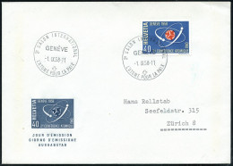 SCHWEIZ 1958 (1.9.) SSt: GENEVE/2e. SALON INTERNATIONAL/ L'ATOME POUR LA PAIX (= UNO-Atom-Konferenz Für Den Frieden)  EF - Other & Unclassified