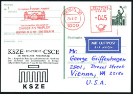 1000 BERLIN 30/ ..DER REICHSTAG.. 1991 (20.6.) AFS 045 Pf. = Reichstag Als Vorausentwertung Auf Amtl. P 60 Pf. Bavaria + - Other & Unclassified