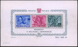 POLEN 1948 Gez. Block 80 Zl. + 100 Zl. + 120 Zl.: "160 Jahre USA-Verfassung"  (amerikan.-polnische Freundschaft) = Roose - Other & Unclassified