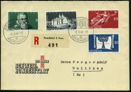 SCHWEIZ 1948 (1.3.) SSt: NEUCHATEL/1848/1948/REVOLUTION NEUCHATELOISE Auf Kompl. Satz "Unabhängigkeit" (Mi.496/99) + RZ: - Autres & Non Classés