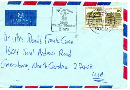 69767 - Bund - 1984 - 80Pfg B&S A LpBf MUENCHEN - ... -> Greensboro, NC (USA) - Briefe U. Dokumente