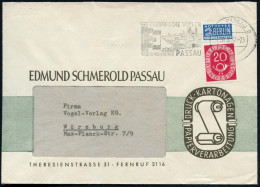 (13b) PASSAU 2/ R/ EUROPÄISCHE WOCHEN.. 1953 (20.8.) Seltener MWSt = Alte Europa-Flagge (u. Ortsbild Mit Brücke) Dekorat - Autres & Non Classés