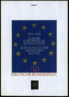 B.R.D. 1978 50 Pf. "25 Jahre Europ. Menschenrechts-Konvention", Orig. Künstler-Entwurf Von Prof. Froitzheim (17,4 X 14 C - Sonstige & Ohne Zuordnung