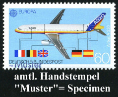 B.R.D. 1988 (Mai) CEPT 60 Pf. (Aisbus A 320) U. 80 Pf. (Mikroelektronik) Kompl. Satz, Je Mit Amtl. Handstempel  "M U S T - Autres & Non Classés