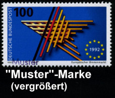 B.R.D. 1992 (Nov.) 100 Pf. "Vollendung D. Europ. Binnenmarktes" M. Amtl. Handstempel  "M U S T E R" , Postfr. + Amtl. An - Other & Unclassified