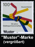 B.R.D. 1997 (Mai) 100 Pf. "50 Jahre Städtepartnerschaften" M. Amtl. Handstempel  "M U S T E R" , Postfr. + Amtl. Ankündi - Autres & Non Classés