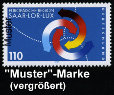 B.R.D. 1997 (Okt.) 110 Pf. "Europäische Region Saar-Lor-Lux" Mit Amtl. Handstempel  "M U S T E R" , Postfr. + Amtl. Ankü - Otros & Sin Clasificación