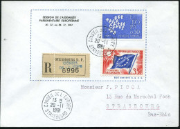 FRANKREICH 1961 (20.11.) 1K: CONSEIL DE L'EUROPE/STRASBOURG A. 35 F. Europarat + 0,50 F. CEPT + Provis. RZ: STRASBOURG R - Autres & Non Classés