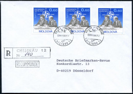 MOLDAWIEN 1994 (8.11.) 0,60 L. NATO = Präs. Snegur U. NATO Gen.Sekr. M.Wörner (CDU), Reine MeF: 3 Stück + Schw. R-Stempe - Otros & Sin Clasificación