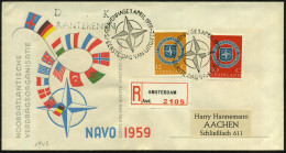 NIEDERLANDE 1959 (3.4.) NATO, Kompl. Satz , 2x NATO-SSt.: 's-GRAVENHAGE + RZ: AMSTERDAM, Klar Gest. Ausl.-R-FDC-SU !  (M - Andere & Zonder Classificatie