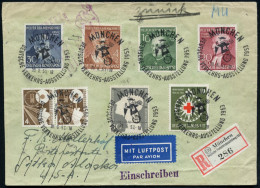 MÜNCHEN/ DEUTSCHE VERKEHRS-AUSSTELLUNG 1953 (30.6.) SSt = Mann Auf Ein-Rad, 10 X Vs./rs. Auf Besserer Wofa-Frankatur Etc - Sonstige (Land)