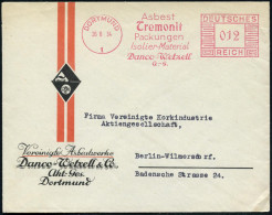 DORTMUND/ 1/ Asbest/ Tremonit/ ..Isolier-Material/ Danco-Wetzell/ A.G. 1934 (26.6.) AFS Francotyp Auf Dekorativem Reklam - Brandweer