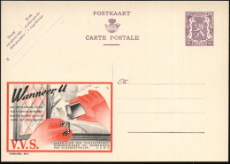 BELGIEN 1948 90 C. Reklame-P., Braunlila: Wanneer U...V.V.S. = Umfüllen Von Feuerzeug-Benzin , Fläm. Text, Ungebr. (Mi.P - Sapeurs-Pompiers