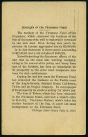 U.S.A. 1895 (18.7.) PP 1 C. Washington, Schw.: Strength Of The Firemans Fund.. (Chicago Inter Ocean) MaSt: CHICAGO,ILL/S - Sapeurs-Pompiers
