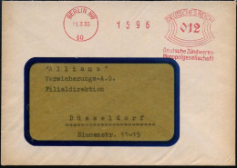 BERLIN NW/ 40/ Deutsche Zündwaren-/ Monopolgesellschaft 1935 (18.2.) AFS Francotyp , Rs. Abs-Vordruck!, Klar Gest. Fern- - Firemen