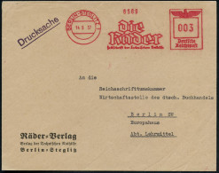 BERLIN-STEGLITZ 1/ Die Räder/ Zeitschrift Der Technischen Nothilfe 1937 (14.5.) Seltener AFS Francotyp Auf Firmen-Bf.: R - Sapeurs-Pompiers