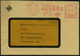 BERLIN SW/ 19/ HANS/ ALBERS/ Wieder/ Bei Der UfA 1935 (23.7.) Seltener AFS Francotyp Auf UfA-Firmen-Bf. (rs. Fleck) + In - Cinema