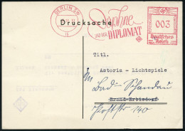 BERLIN SW/ 19/ Daphne/ UND DER DIPLOMAT/ UfA 1937 (2.11.) AFS Francotyp Auf UfA-Firmen-Kt. Mit Text über Scheck-Erhalt ü - Cinéma