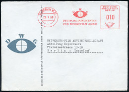 (1) BERLIN W 30/ DWG/ DEUTSCHE DOKUMENTAR-/ U.WERBEFILM GMBH 1960 (26.1.) AFS Francotyp = Augen-Logo Auf Motivgleicher F - Cinéma