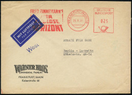 FRANKFURT (MAIN) 16/ FRED ZINNEMANN's/ DER/ ENDLOSE/ HORIZONT 1961 (29.9.) Seltener AFS Postalia 025 Pf. Auf Inl.-Flp.-B - Cinéma