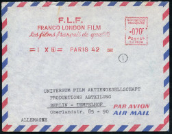 FRANKREICH 1960 (1.4.) AFS.: PARIS 42/F.L.F./FRANCO LONDON FILM/Les Films Francais De Qualité , Ausl.-Flp.-Bf. An Die Uf - Kino