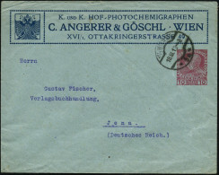 ÖSTERREICH 1913 (18.3.) PU 10 H. KFJ-Jubil., Rot: K.u.K. HOF-PHOTOCHEMIGRAPHEN/ C. ANGERER & GÖSCHL IEN (Staats-wappen)  - Photographie