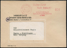 HALLE (SAALE) 1/ Gutes Licht/ Gute Arbeit!/ Landlektrizität GmbH/ Überlandwerk Saalekreis-Bitterfeld.. 1946 (9.4.) Selte - Photography