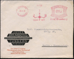 SUNDERN/ (KR.ARNSBERG)/ GEGER.1873/ Josef Brumberg 1929 (23.9.) AFS Francotyp "Bogenrechteck"= Kronleuchter , Klar Gest. - Photographie