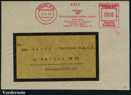 BERLIN W35/ ..Reichsverband Der Deutschen/ Luftfahrt-Industrie 1940 (17.9.) Seltener AFS Francotyp "Reichsadler" (Logo)  - Other (Air)